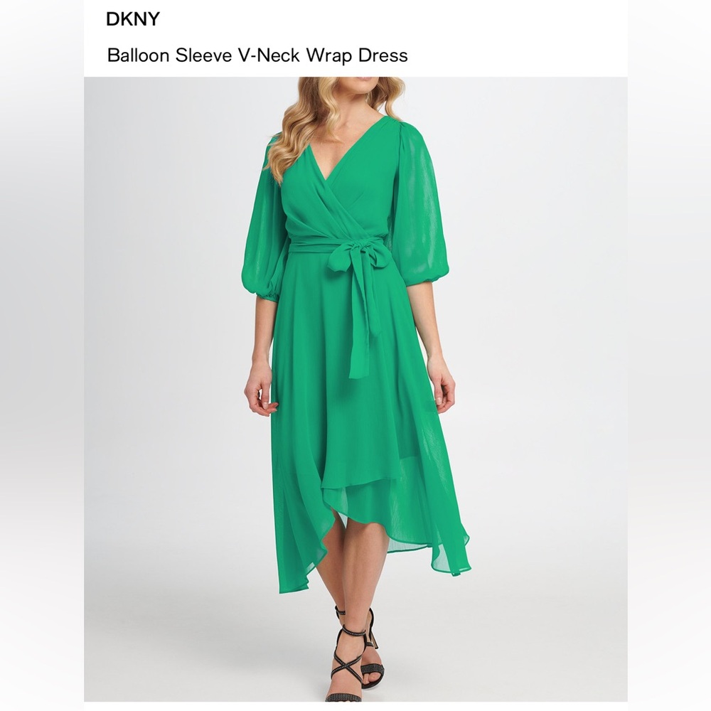 DKNY Vibrant Green High Low Dress